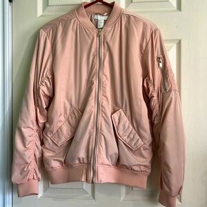 H&M blush pink bomber jacket
